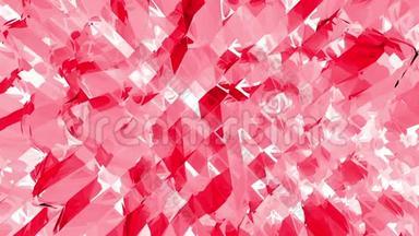 玫瑰色或粉红色低聚振荡表面作为卡通背景。 红色多边形几何振动环境或